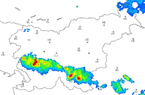 Radarska slika padavin